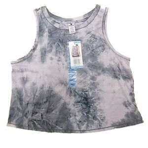 90 Degree by Reflex Womens Sporty Tie Dye Crop fitness Tank Top Large